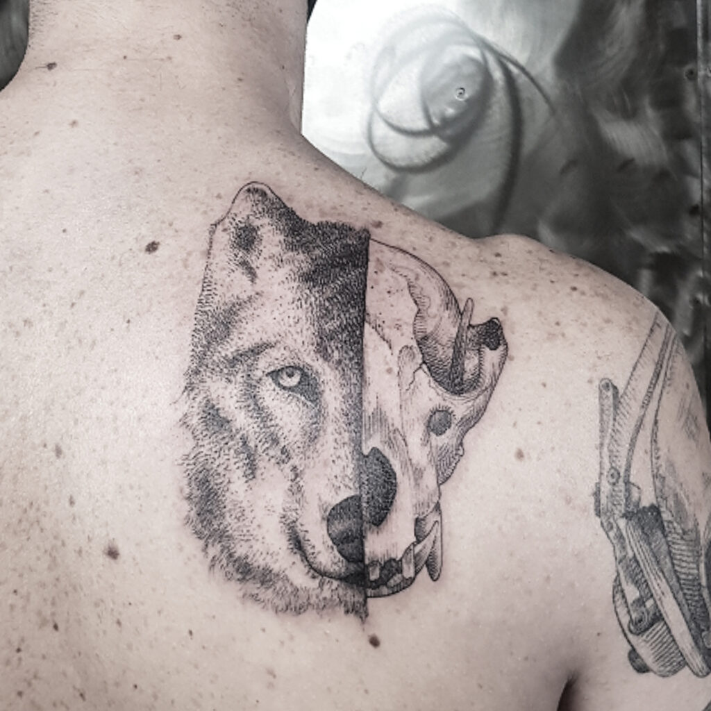 Teschio Lupo Tatuaggio