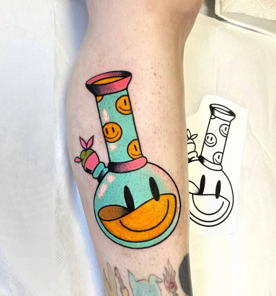 tatuaggio cartoon bong