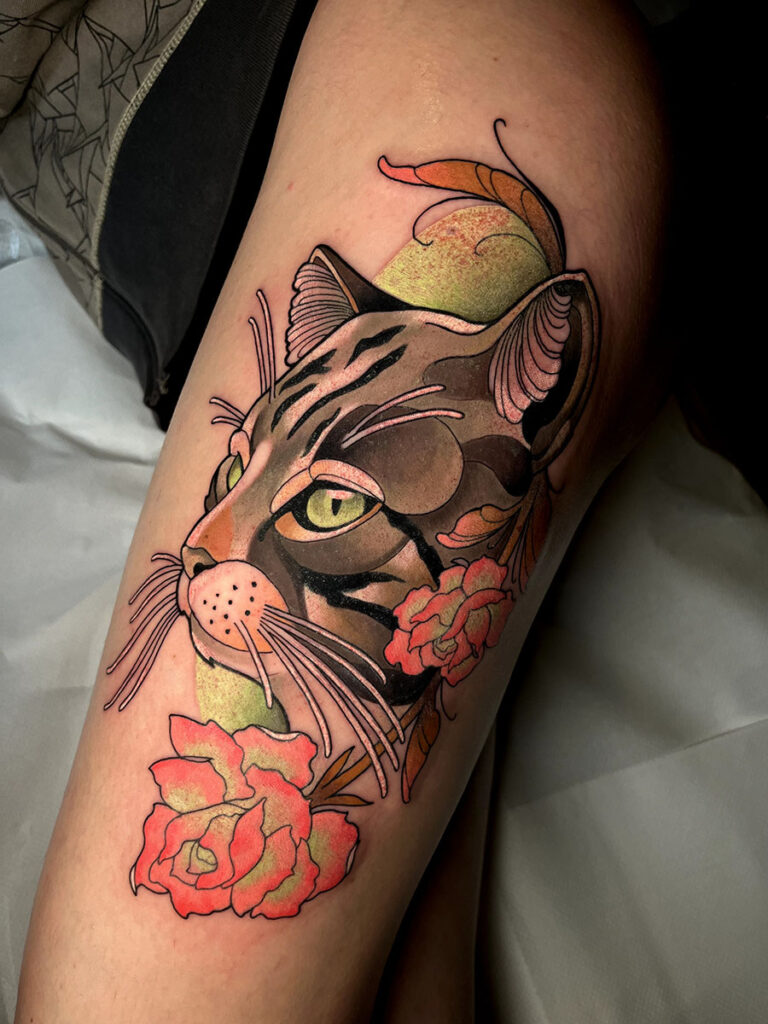 tattoo neo traditional gatto