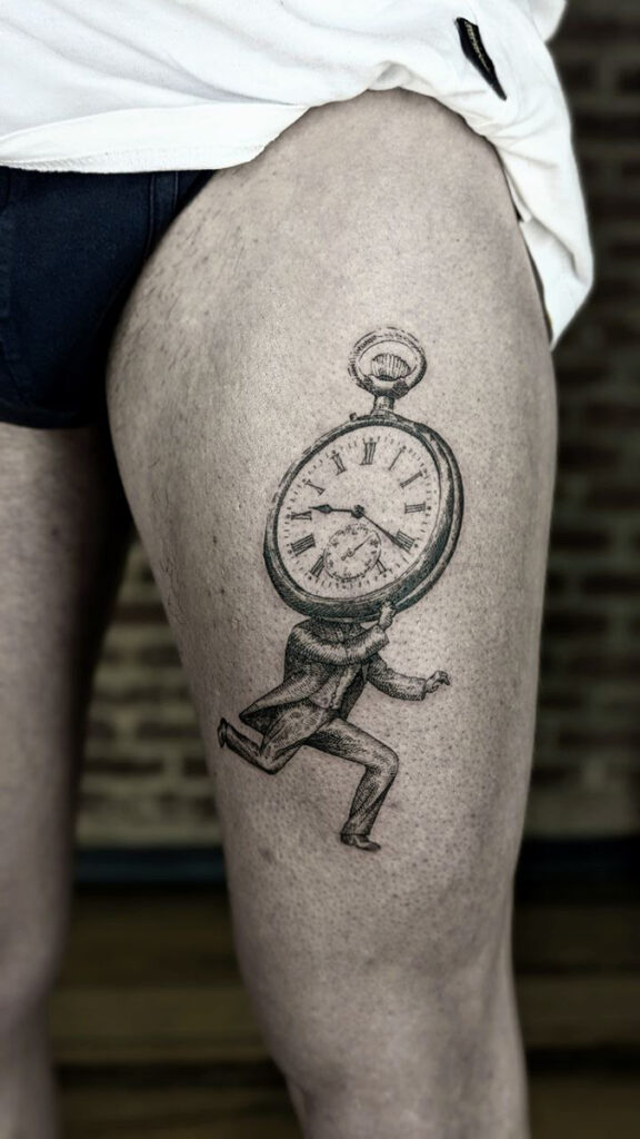 tattoo surrealistico orologio