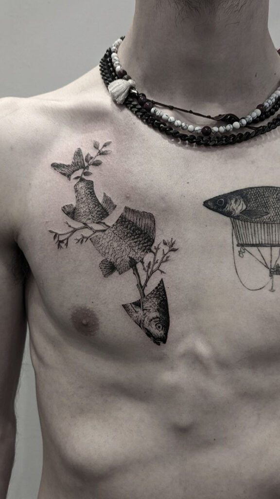 tattoo pesce surrealistico