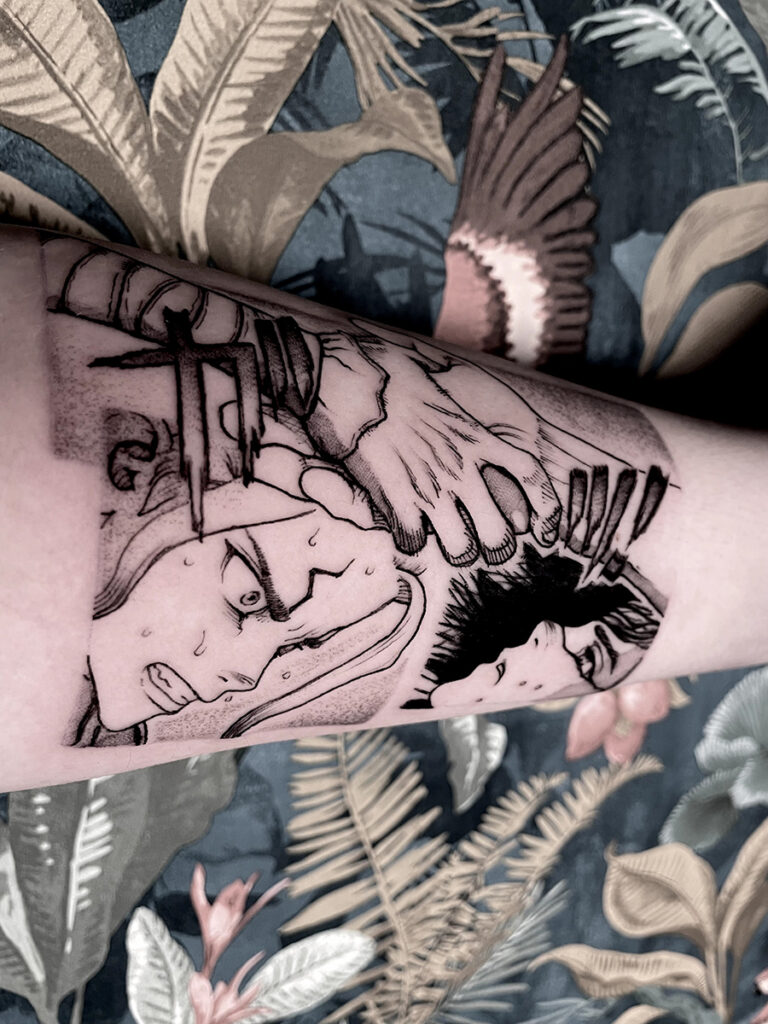 tatuaggi anime blackwork