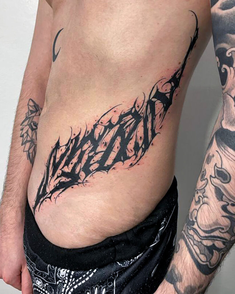 tattoo death metal lettering