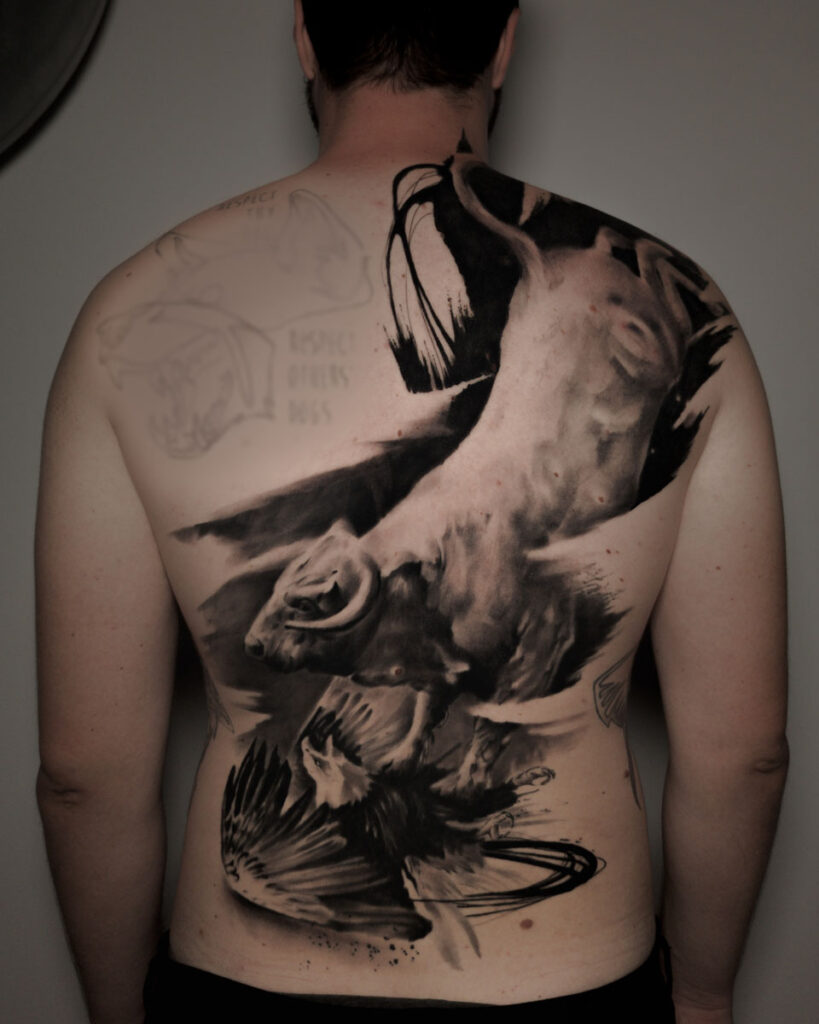 animali tatuaggio grey work