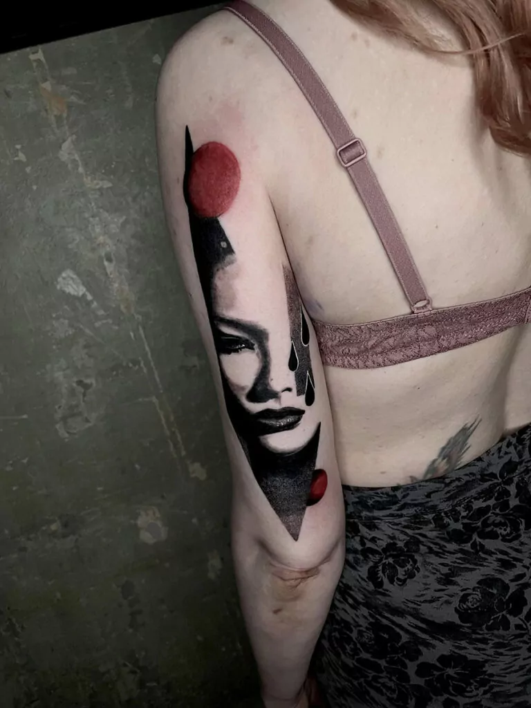 trash polka tattoo